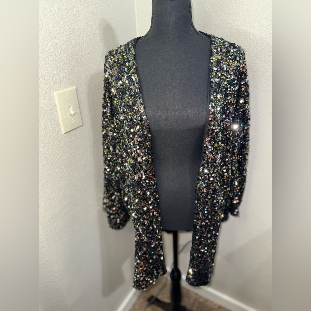 By Together Black Sequin Jacket- Size M/L